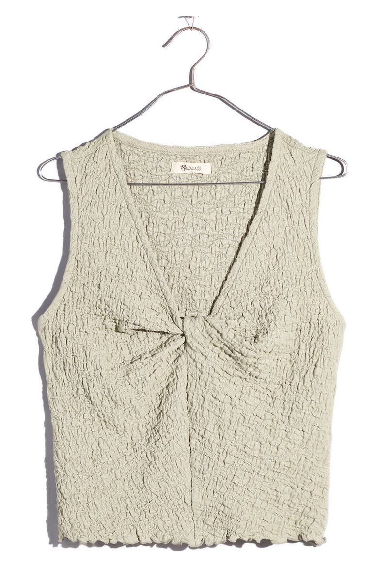Popcorn Knit Twist Front Sleeveless Crop Top, Alternate, color, FORGOTTEN LANDSCAPE