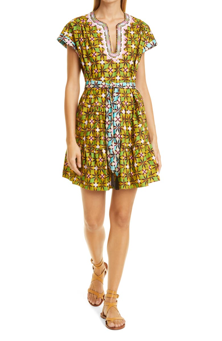 SALONI Ashley Floral Cotton Minidress, Main, color, 