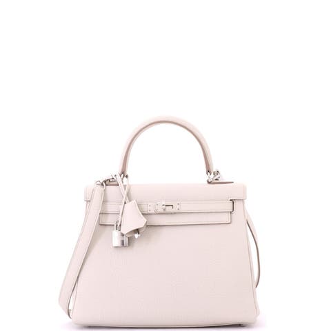 Kelly Handbag Light Togo with Palladium Hardware 25