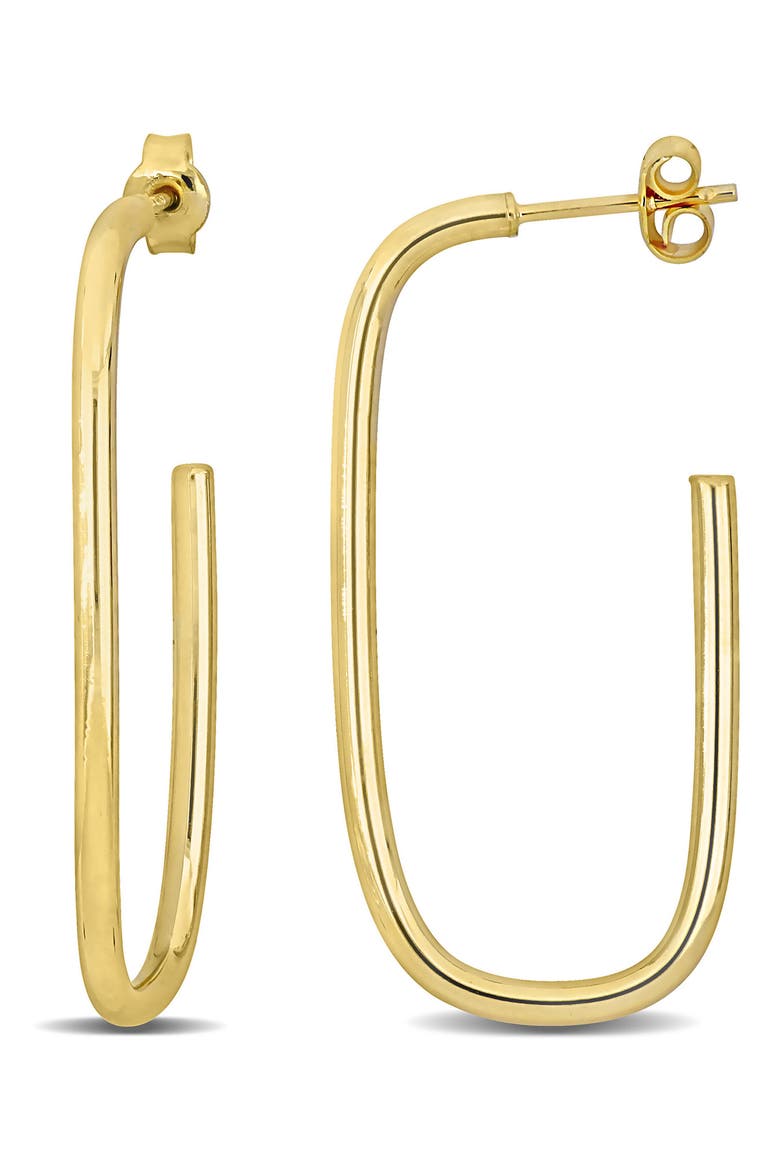 Rectangular Open Hoop Earrings, Main, color, GOLD