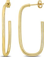 DELMAR Rectangular Open Hoop Earrings