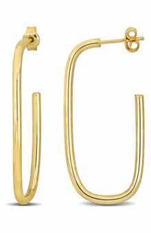 Rectangular Open Hoop Earrings