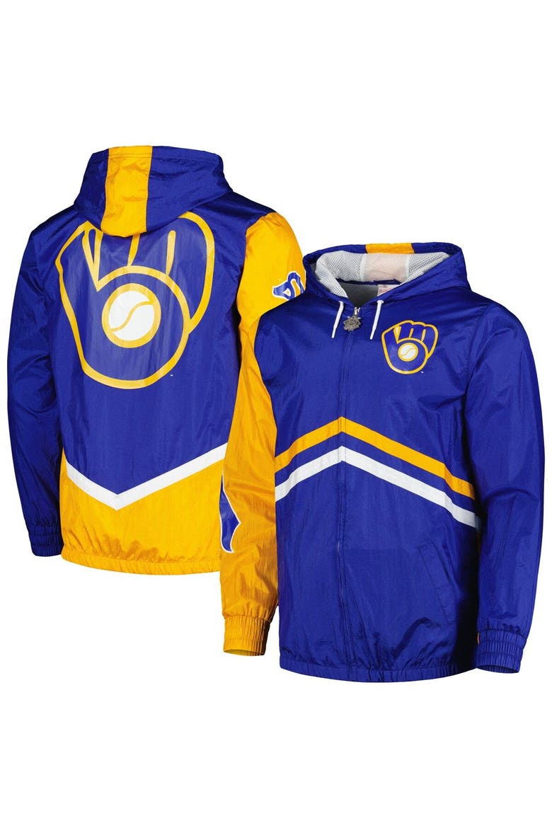 Men's Mitchell & Ness  Royal Milwaukee Brewers Undeniable Full-Zip Hoodie Windbreaker Jacket, Main, color, Royal