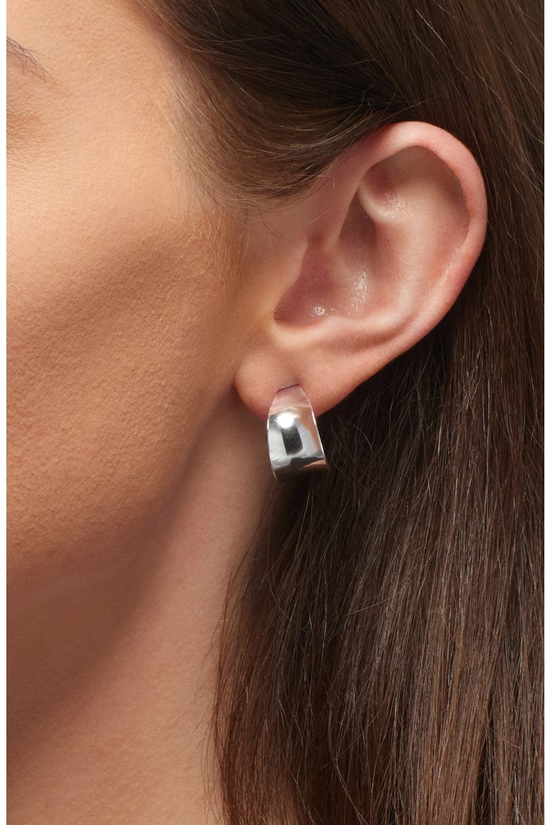 Wide Concave Hoop Earrings, Alternate, color, SILVER