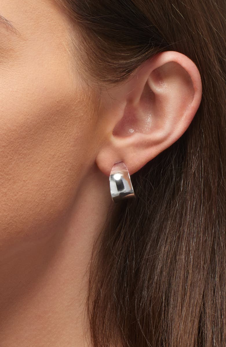 Argento Vivo Sterling Silver Wide Concave Hoop Earrings, Alternate, color, Silver