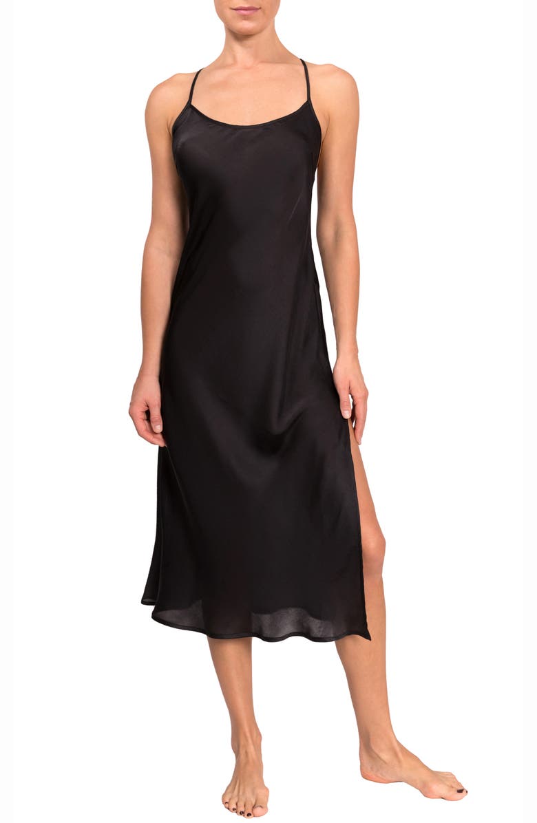 Everyday Ritual Sloan T-Back Midi Nightgown, Main, color, Black