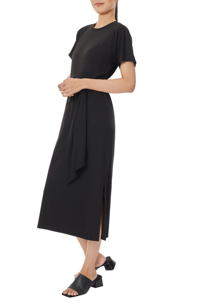 Jones New York Tie Waist Midi T-Shirt Dress, Alternate, color, 