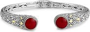 SAMUEL B. Sterling Silver & 18K Gold Semiprecious Stone Bangle Bracelet