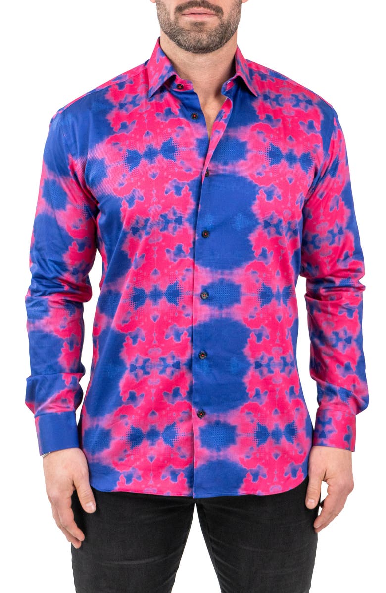 Maceoo Fibonacci Temperate Contemporary Fit Button-Up Shirt, Main, color, Blue