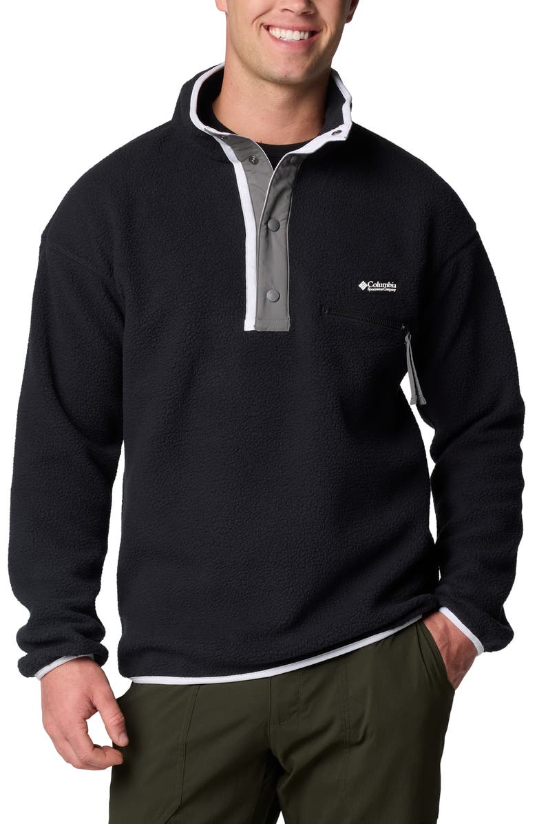 Columbia Helvetia II Fleece Pullover, Main, color, Black