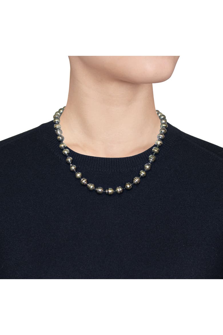 8-9.5mm Cultured Tahitian Pearl Necklace 14k, Alternate, color, Tahitian Pearl