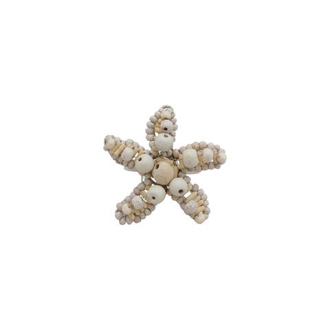 Starfish Napkin Ring Set of 4 - Wood and Metal