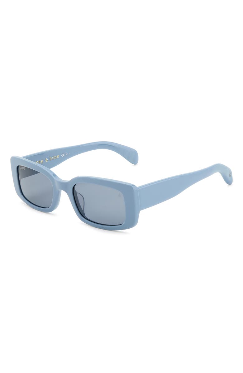 rag & bone 52mm Rectangular Sunglasses, Alternate, color, Blue/ Grey