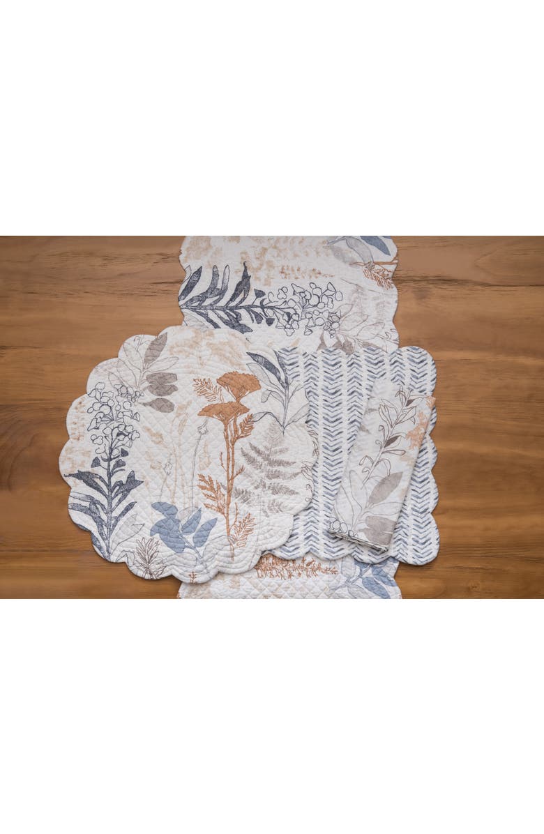 C&F Home Lina Watercolor Theme Floral Flowers & Leaves Decorative Cotton Kitchen Table Runner 14" x 51", Alternate, color, Orange