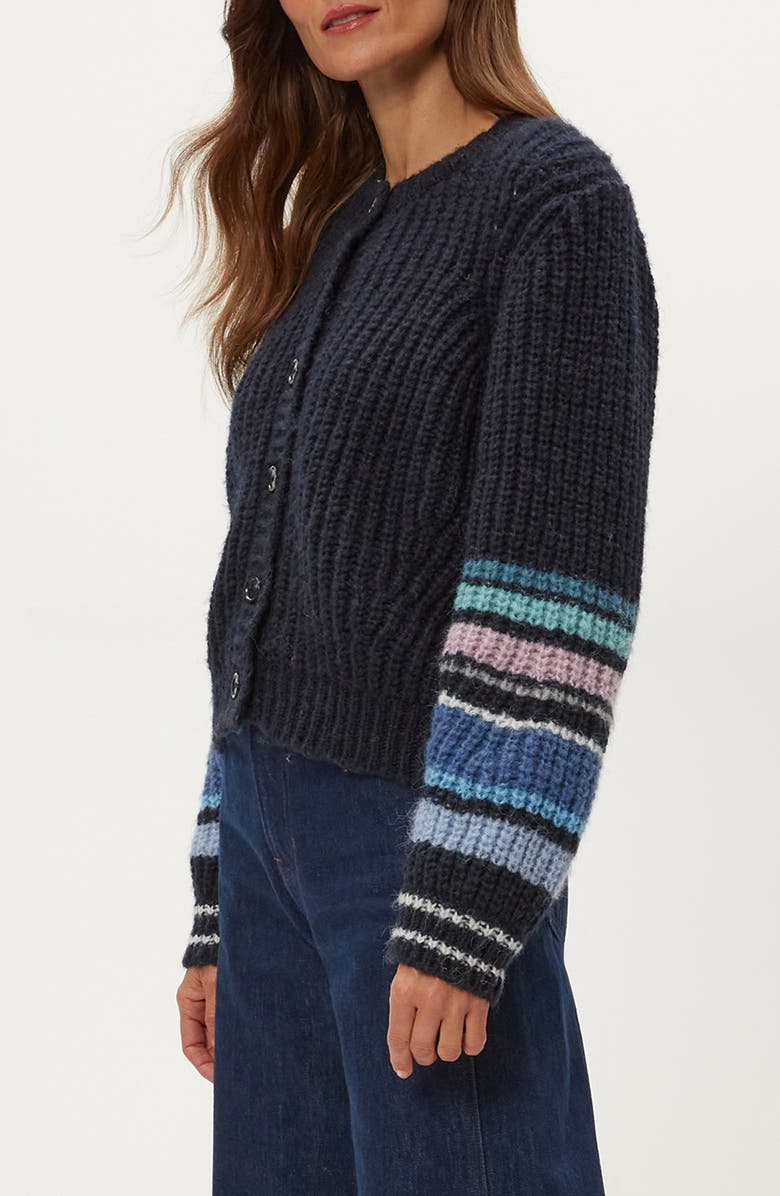 Michael Stars Lumi Stripe Cardigan, Alternate, color, Nocturnal Combo
