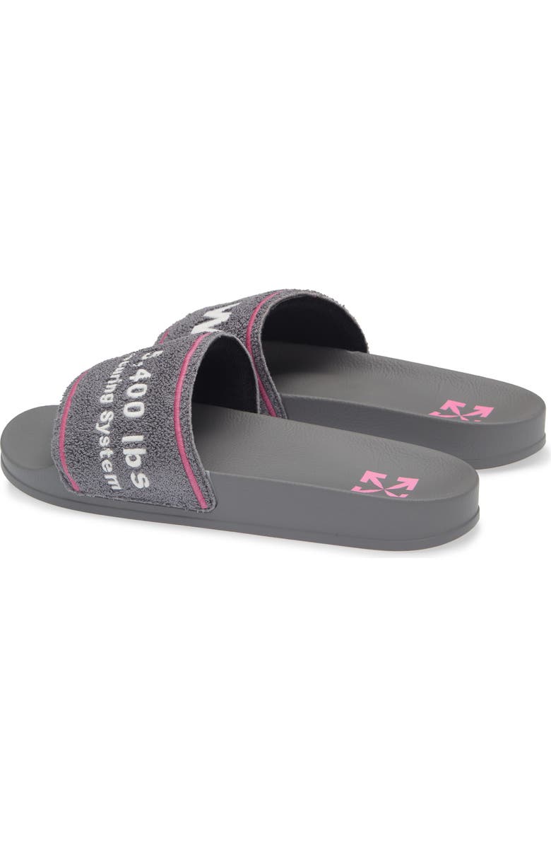 Off-White Towel Embroidered Slide Sandal, Alternate, color,