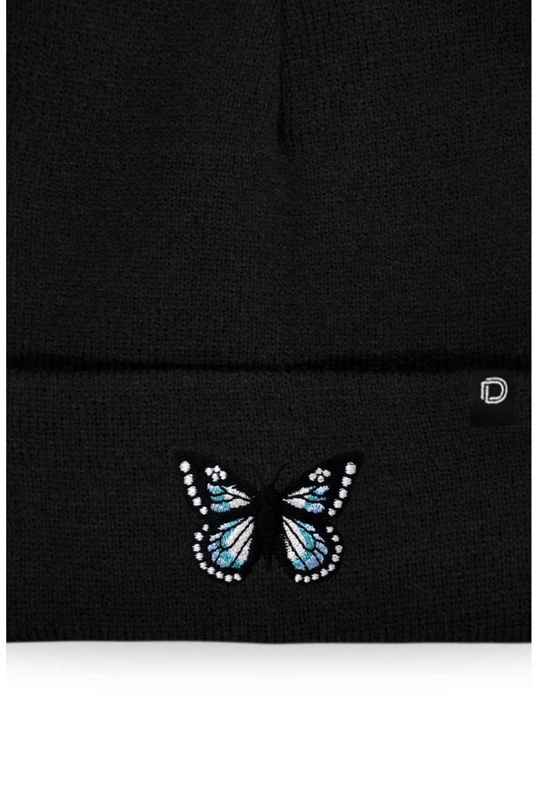 Butterfly Beanie, Alternate, color, Black