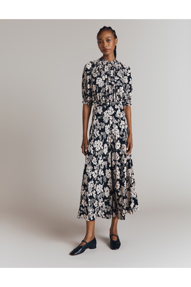 Dolly Printed Floral Midi Dress, Main, color, Mono Floral