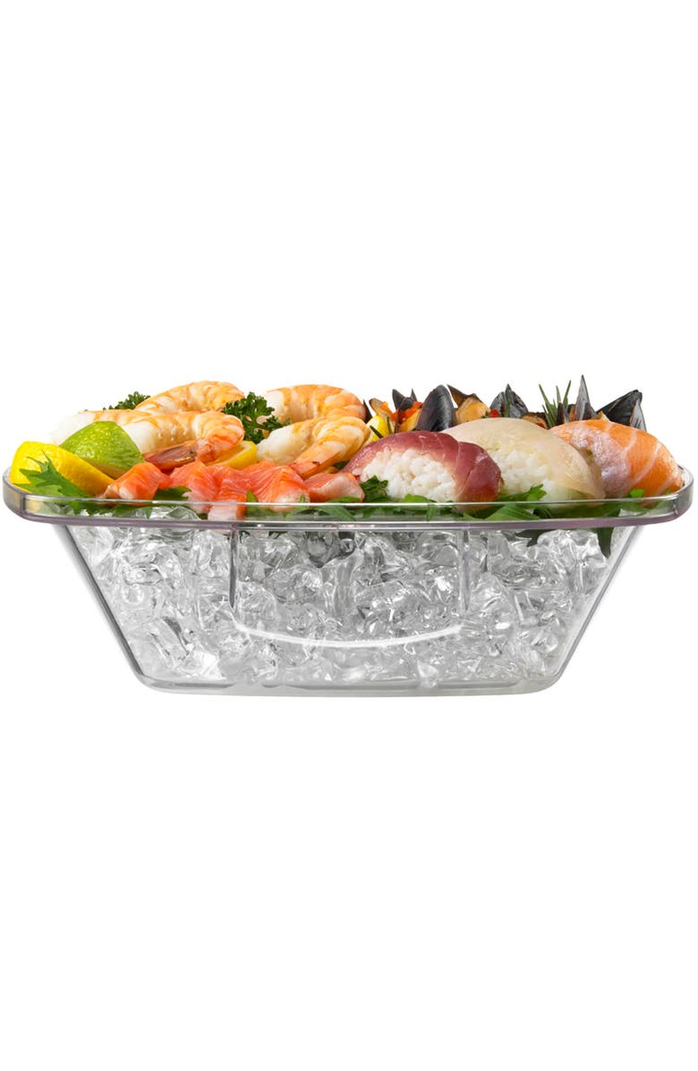 PRODYNE Acrylic Flip Salad On Ice Bowl with Lid, Piece Set, 10-Inch, Alternate, color, Clear