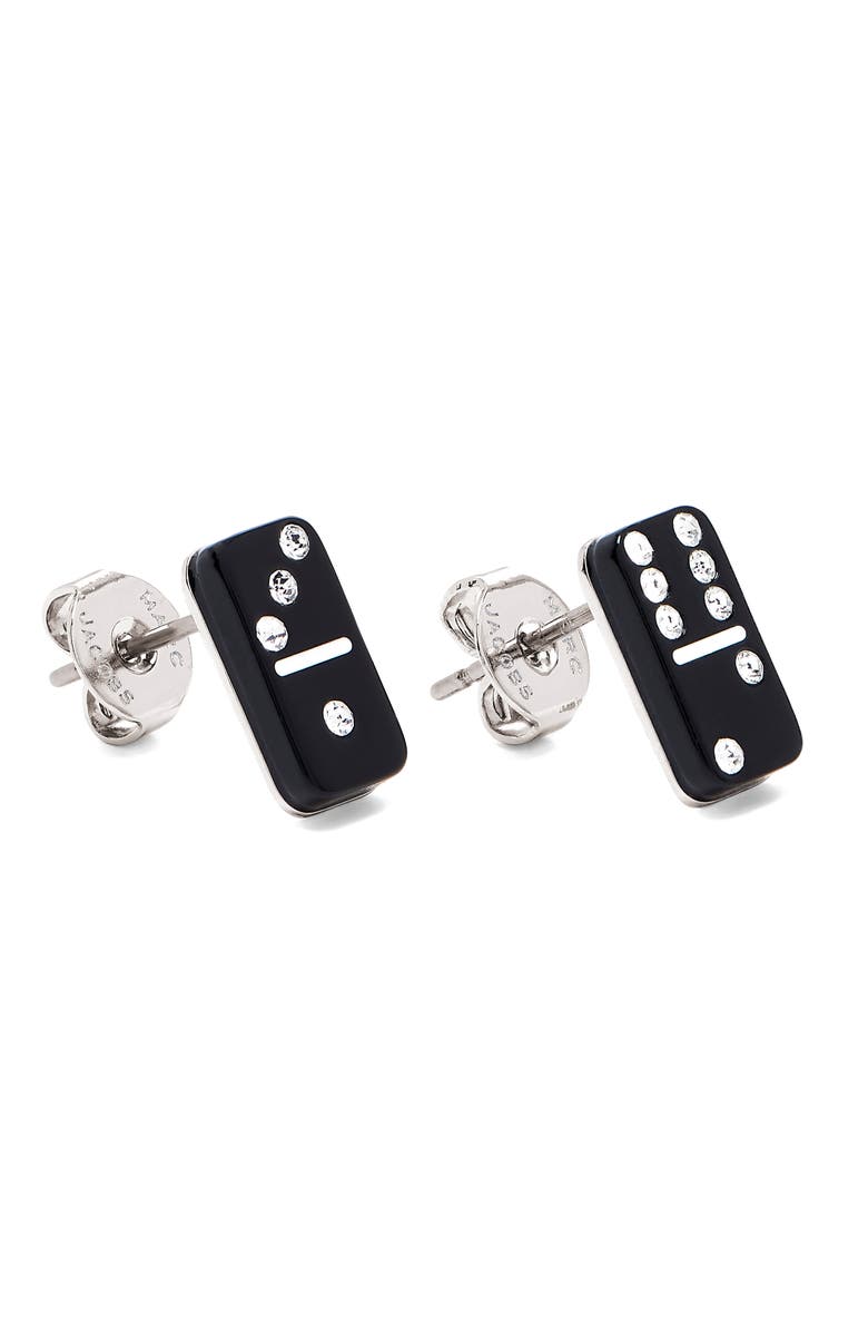 Marc Jacobs Domino Stud Earrings, Alternate, color, Silver/ Black