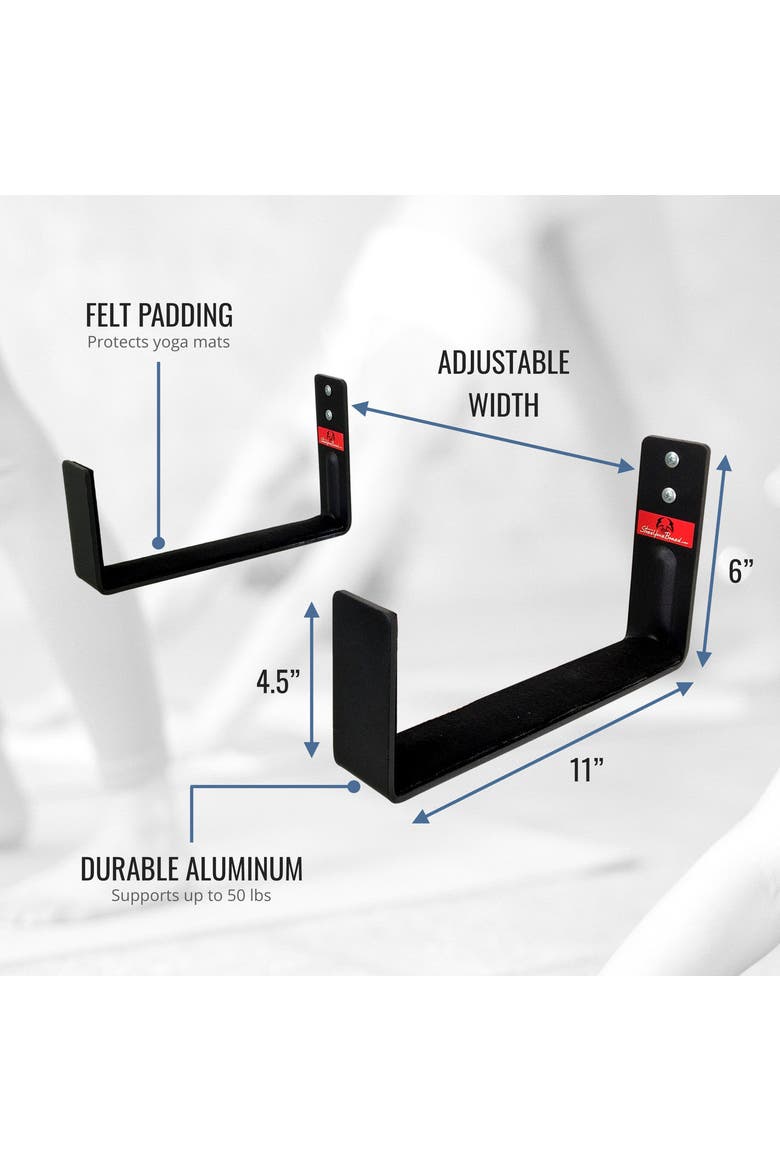 Serenity Yoga Mat Display | Minimalist Rack | X-Large, Alternate, color, Black