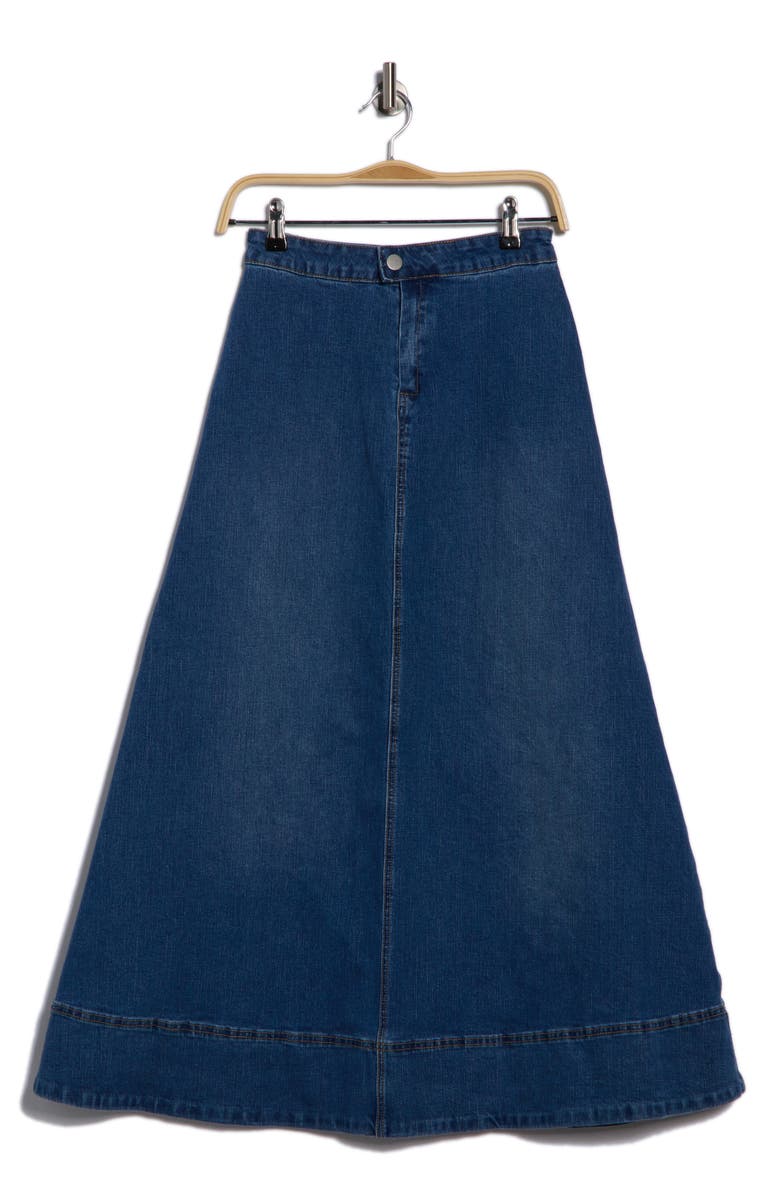 Parker The Fern Denim Midi Skirt, Alternate, color, Navy Yard