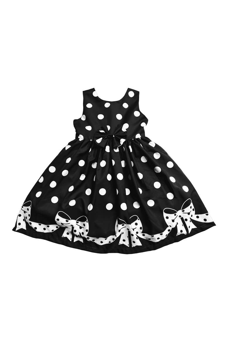 Bow Dot Print Dress, Main, color, WHITE