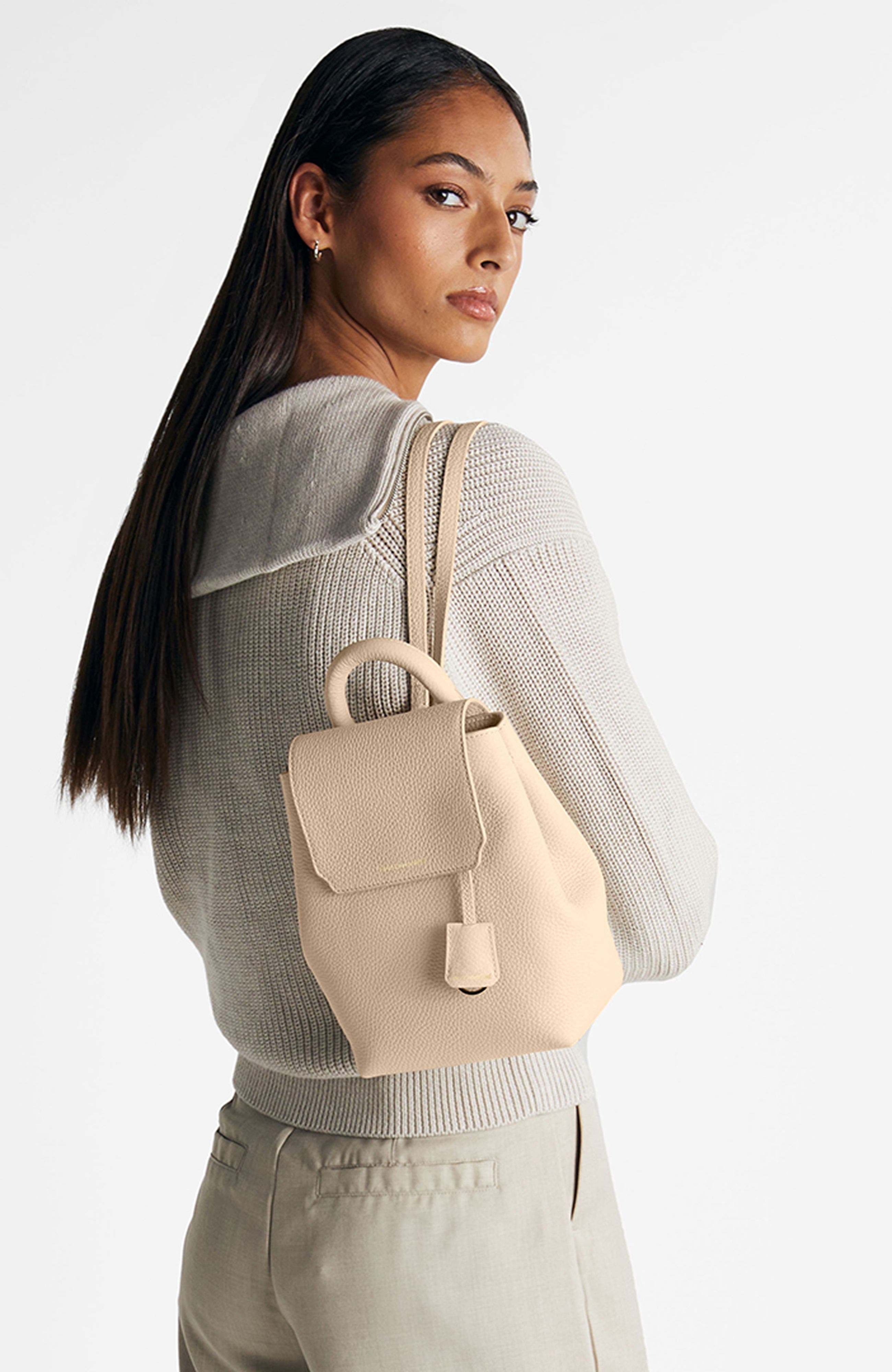 MAISON de SABRÉ Mini Soft Leather Backpack, Alternate, color, Saharan Nude