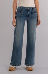 KUT from the Kloth Maya Patch Pocket High Waist Wide Leg Jeans