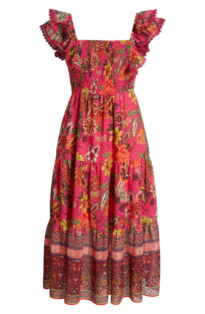 Eliza J Floral Midi Sundress, Alternate, color, Pink Multi