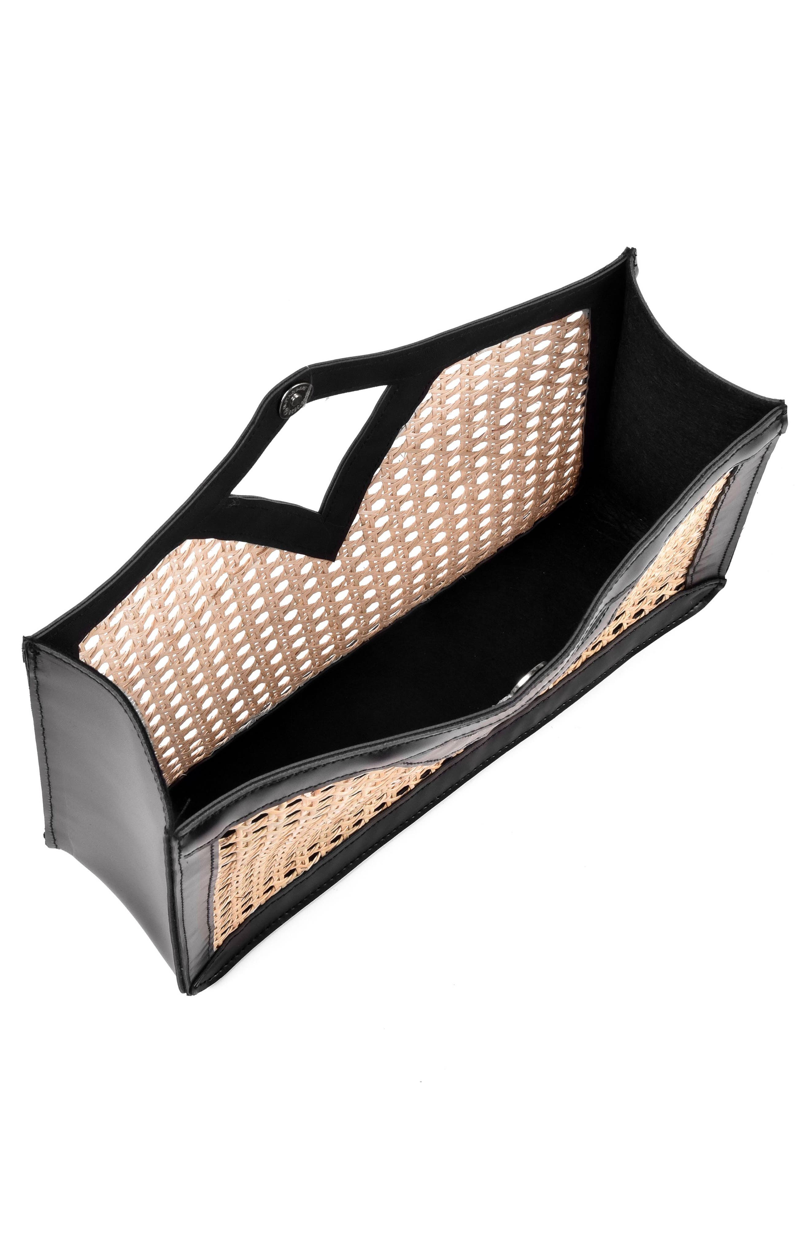 Adornia Rattan Frame Clutch, Alternate, color, Multi