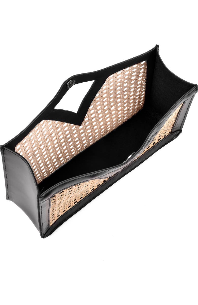 Adornia Rattan Frame Clutch, Alternate, color, Multi