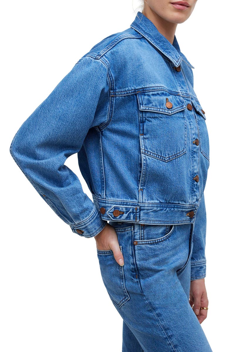Madewell Crop Denim Jacket, Alternate, color, Grenhart Wash