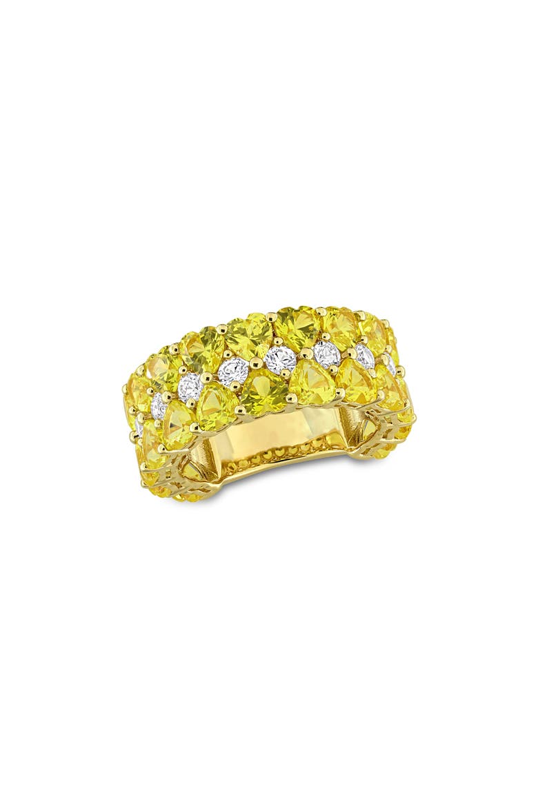 Lab Created Yellow Sapphire Heart Eternity Ring, Main, color, YELLOW