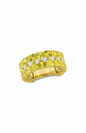 Lab Created Yellow Sapphire Heart Eternity Ring