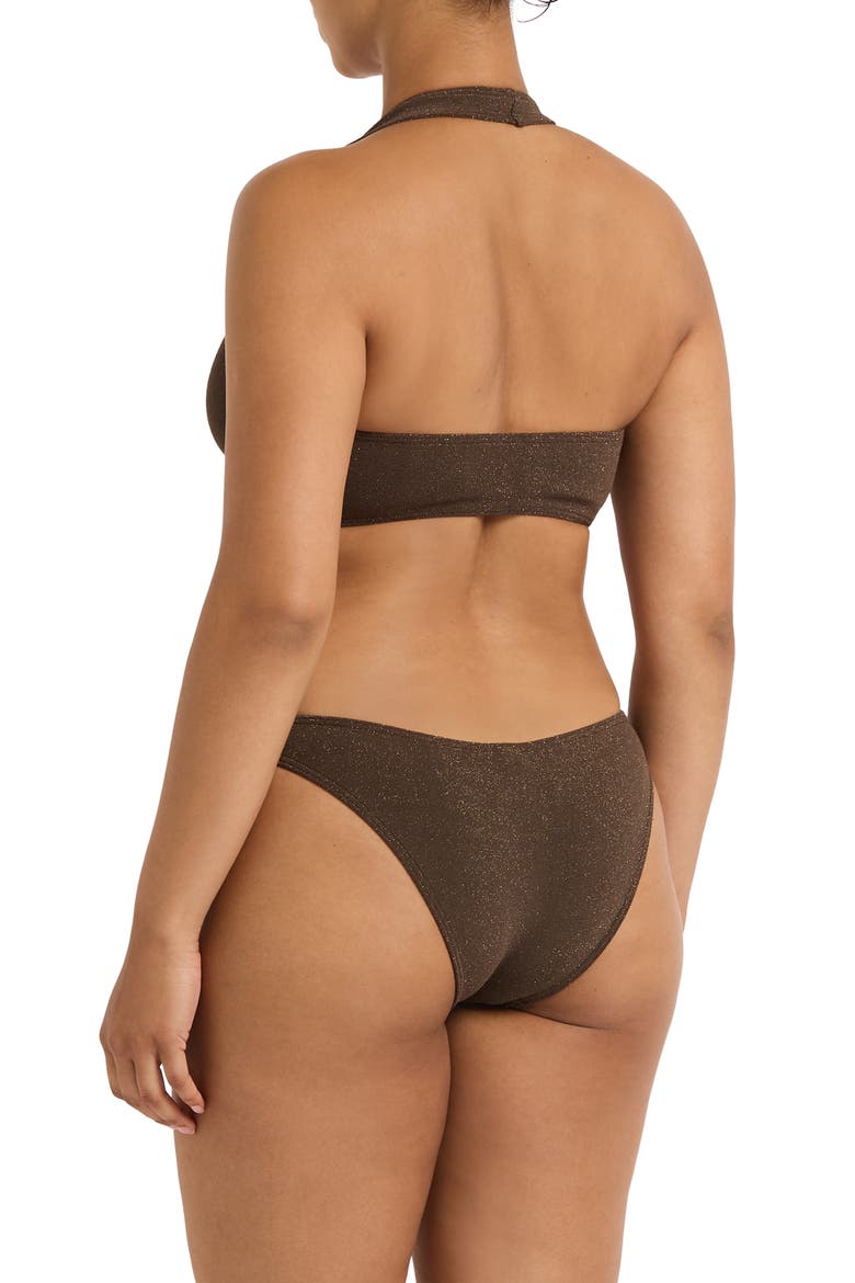 Sign Shimmer High Leg Bikini Briefs, Alternate, color, WALNUT