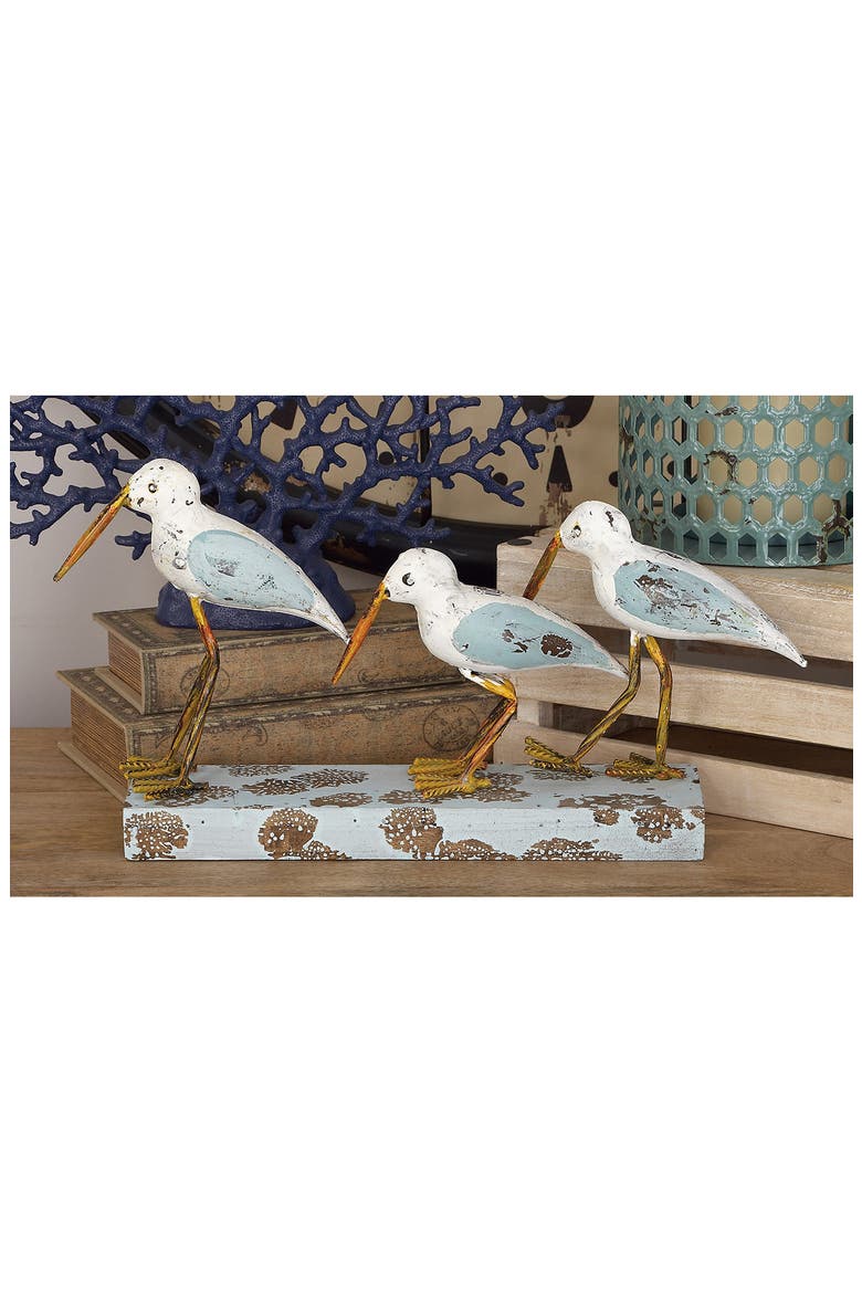White Metal Bird Sculpture, Alternate, color, WHITE