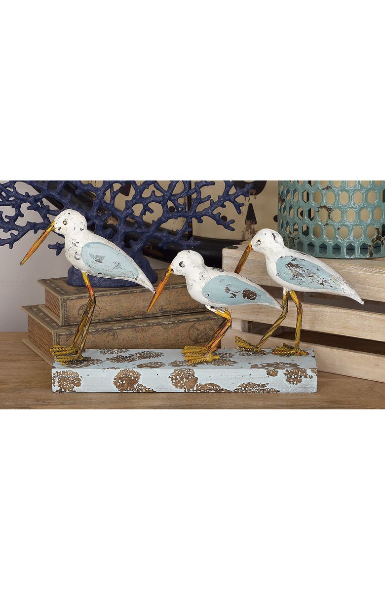 WILLOW ROW White Metal Bird Sculpture, Alternate, color, 