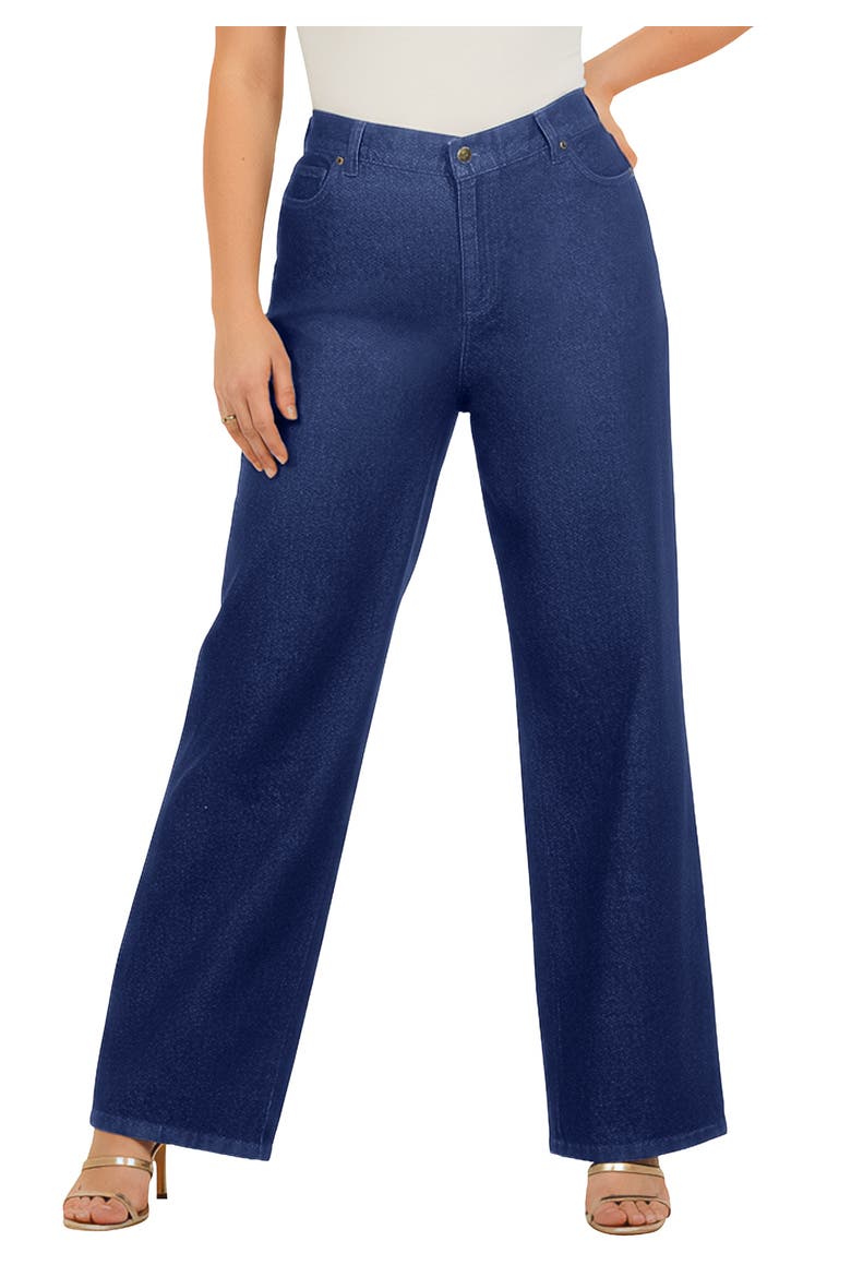 Plus Size Easy Wear Wide Leg Jean, Main, color, DARK WASH