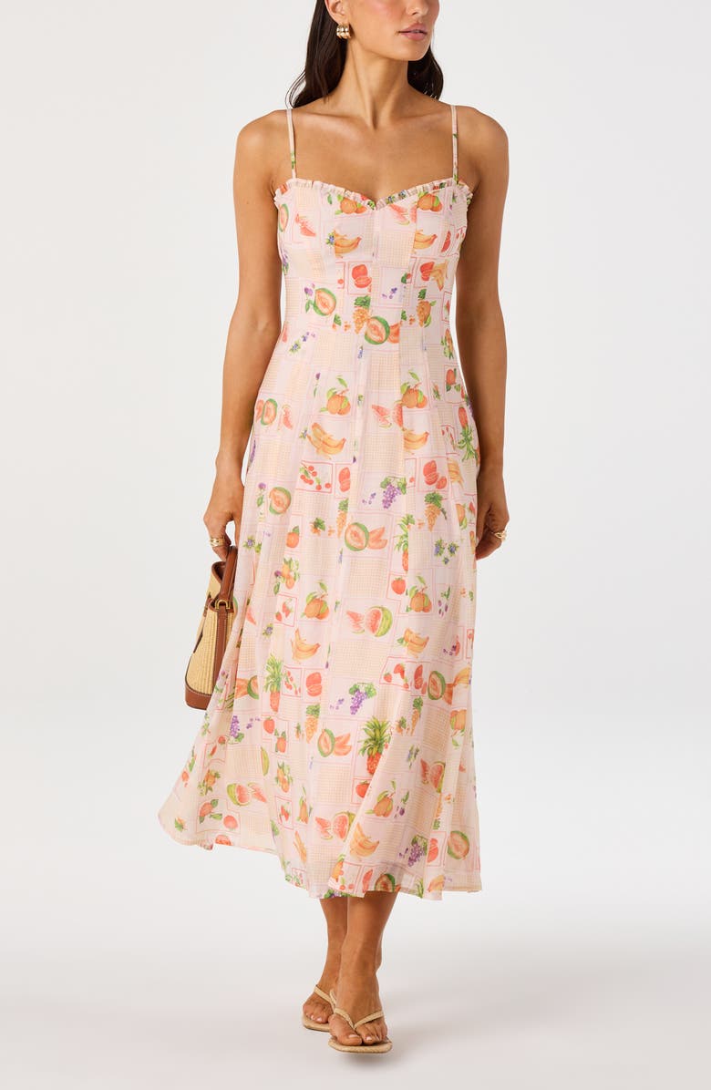 ASTR the Label Jaylynn Ruffle Seamed Dress, Alternate, color, Pink Fruit Multi