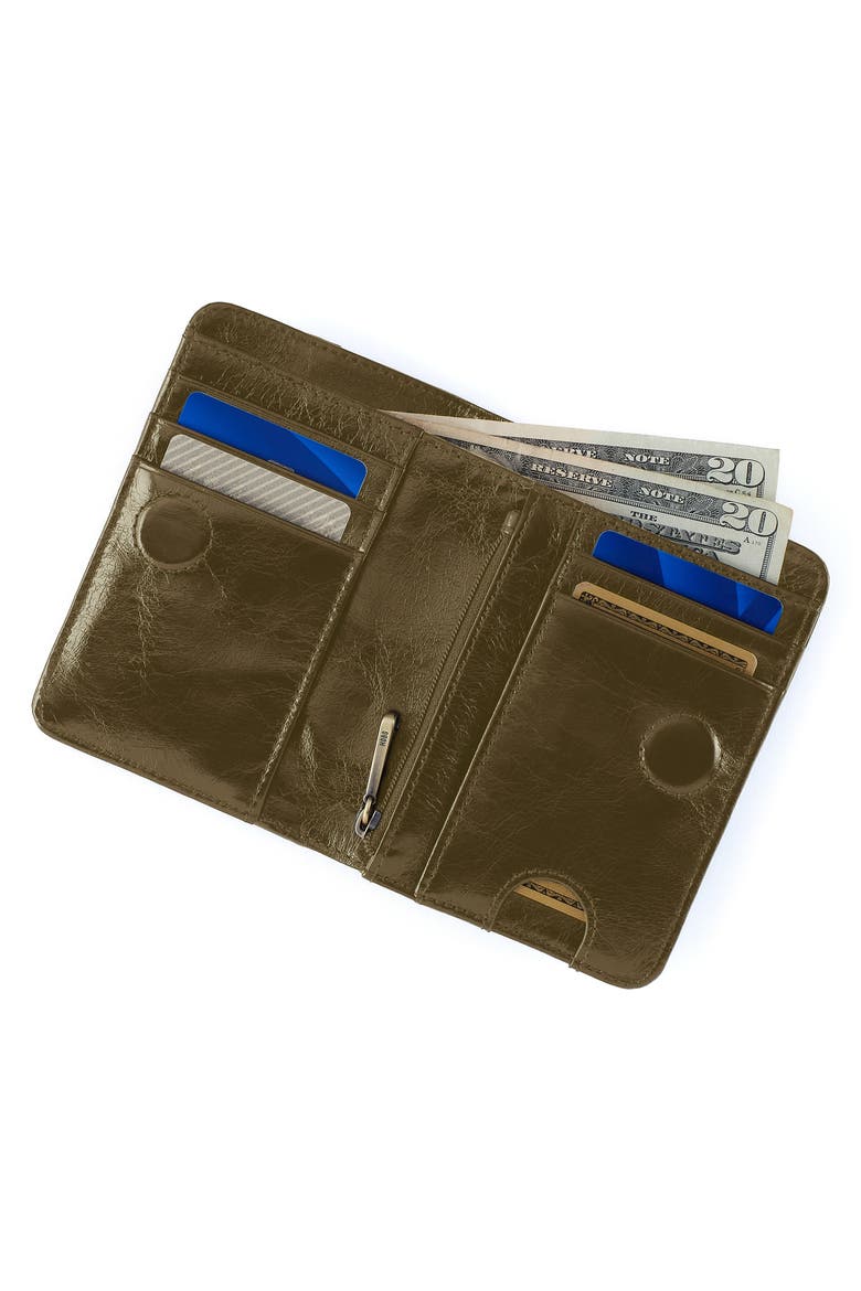 Jill Leather Bifold Wallet, Alternate, color, OLIVE VEIL