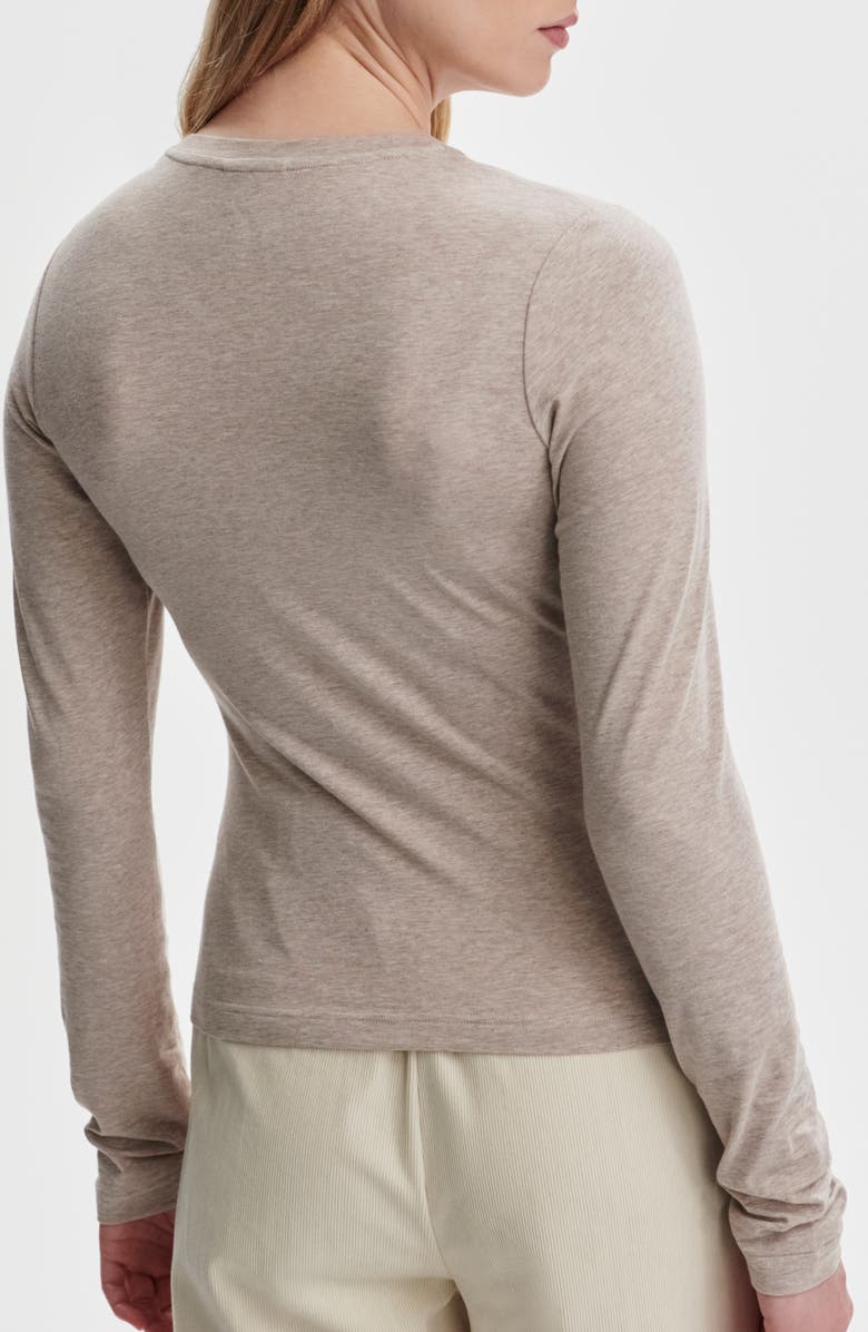 Varley Edna Fitted Long Sleeve T-Shirt, Alternate, color, Taupe Marl
