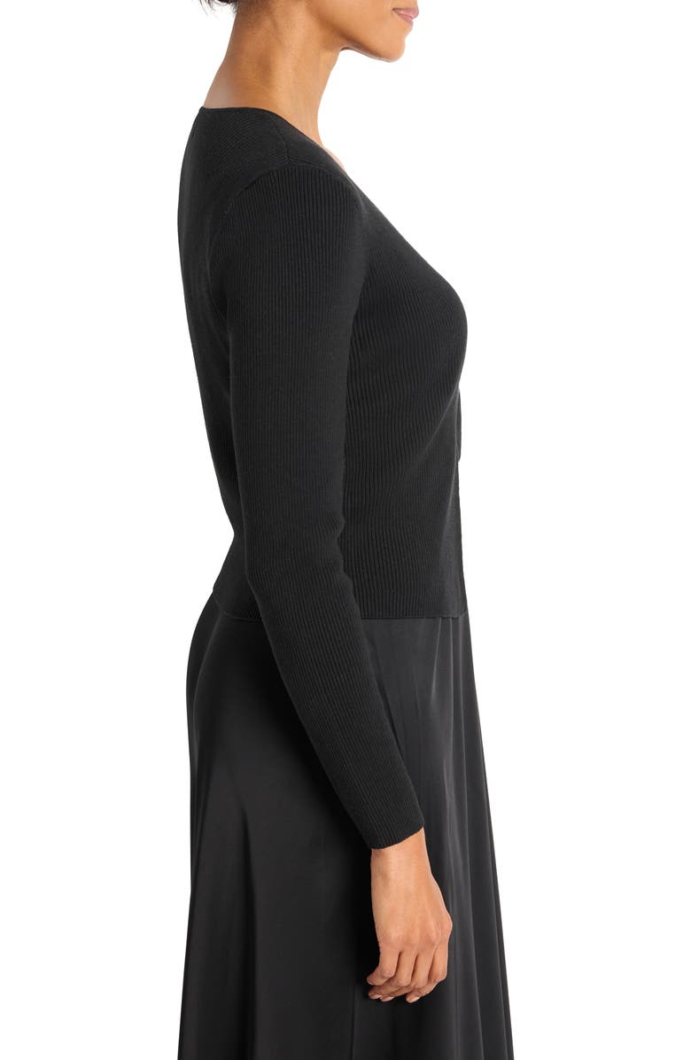NIC+ZOE Cool Nights Rib Cardigan, Alternate, color, Black Onyx