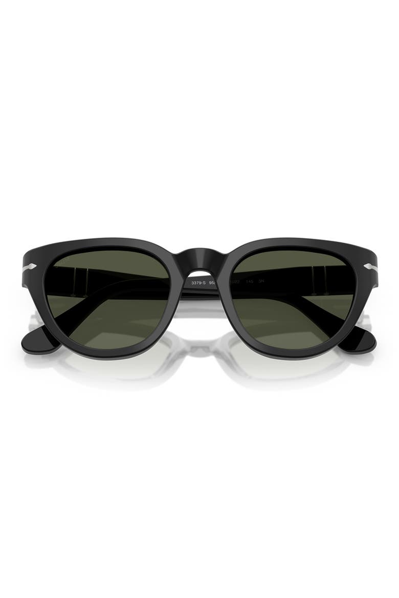 Gender Inclusive PO3379S 51mm Butterfly Sunglasses, Alternate, color, BLACK / GREEN