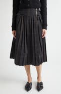 Meruert Tolegen Pleated Plaid Corset Midi Skirt