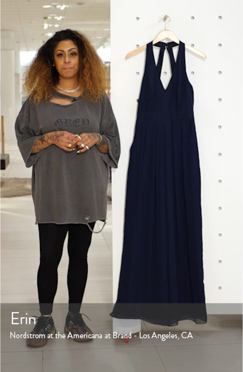 Arielle V-Neck Lux Chiffon Jumpsuit, sales video thumbnail