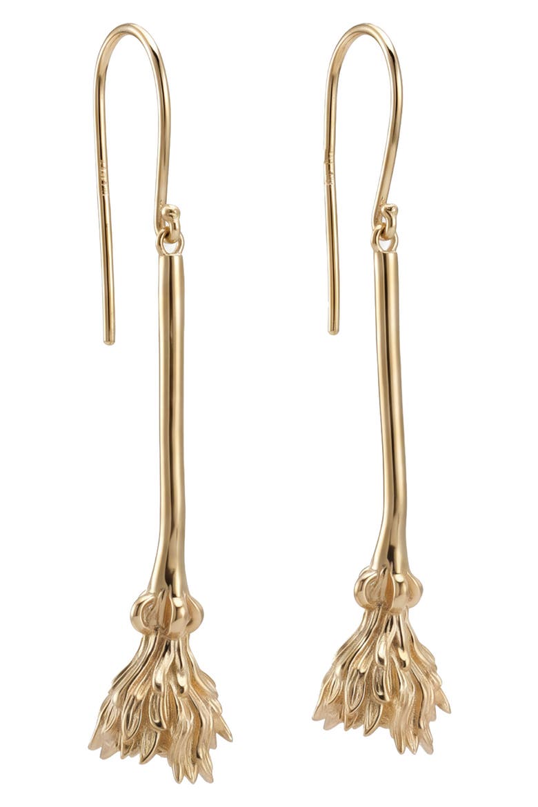 Dandelion Drop Earrings, Main, color, METALLIC GOLD