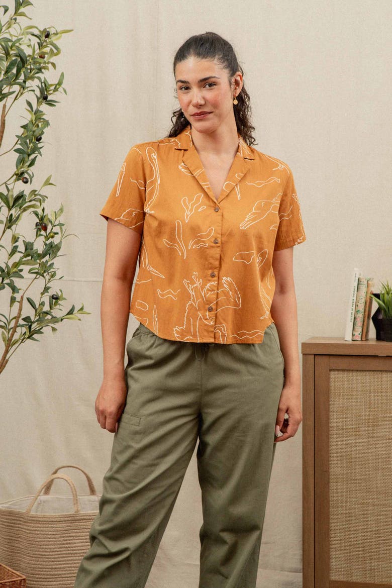 Mila Cropped Shirt, Alternate, color, Shoreflight