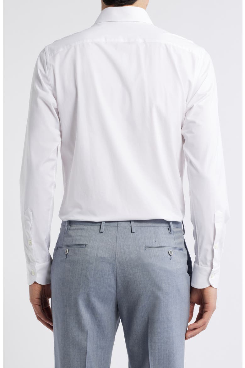 Lord Solid Knit Cotton Blend Dress Shirt, Alternate, color, WHITE