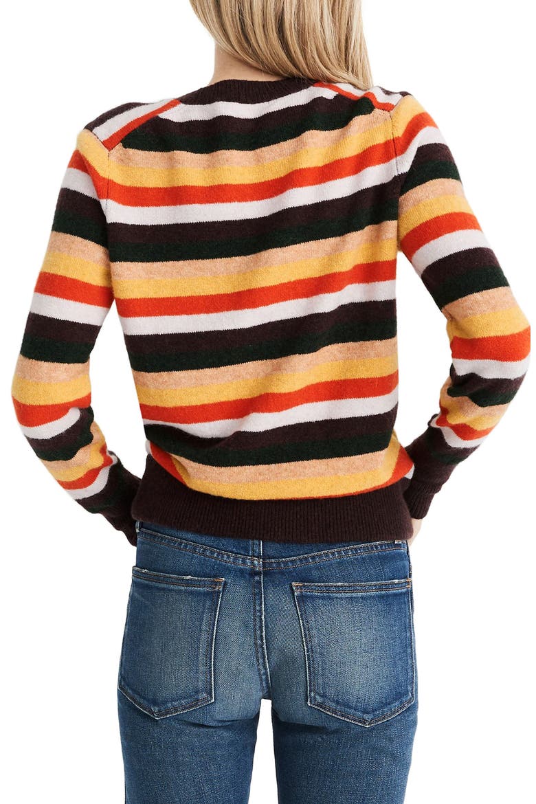 Wrap Front Stripe Pullover, Alternate, color, HEATHER PALM